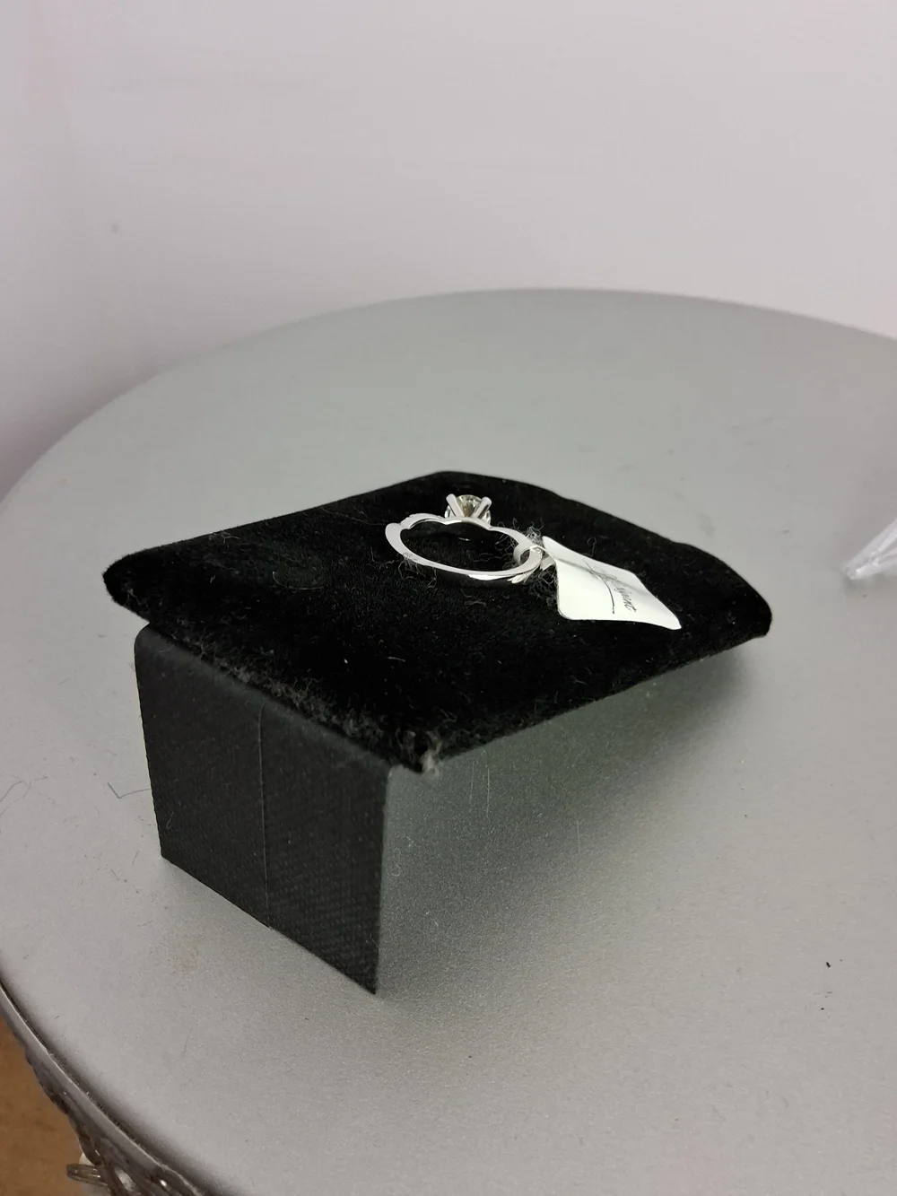 Womens 925 Sterling Silver Moissanite Prong Setting Side Accents Ring Size 6